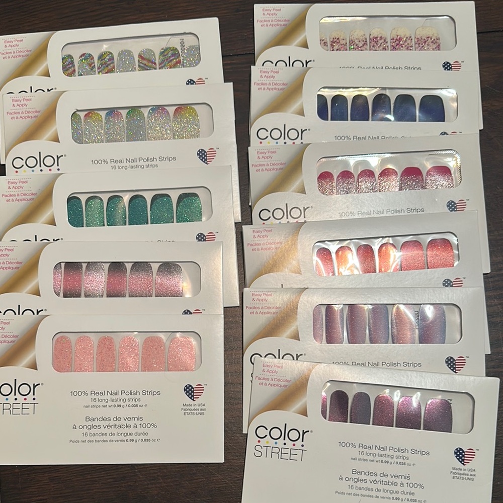 Color Street lot of 11 brand new sets Glitter Nail Strips Collection